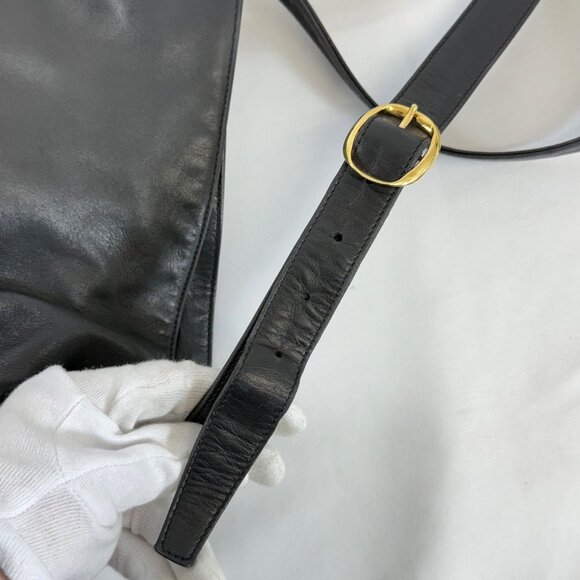 Loewe Flamenco Anagram Shoulder Bag Crossbody Drawstring Nappa Leather Black - Picture 5 of 12